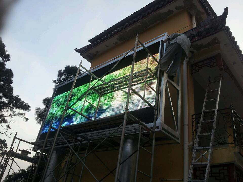 浙江杭州户外p10全彩led显示屏安装示例,杭州户外led电子屏,杭州显示